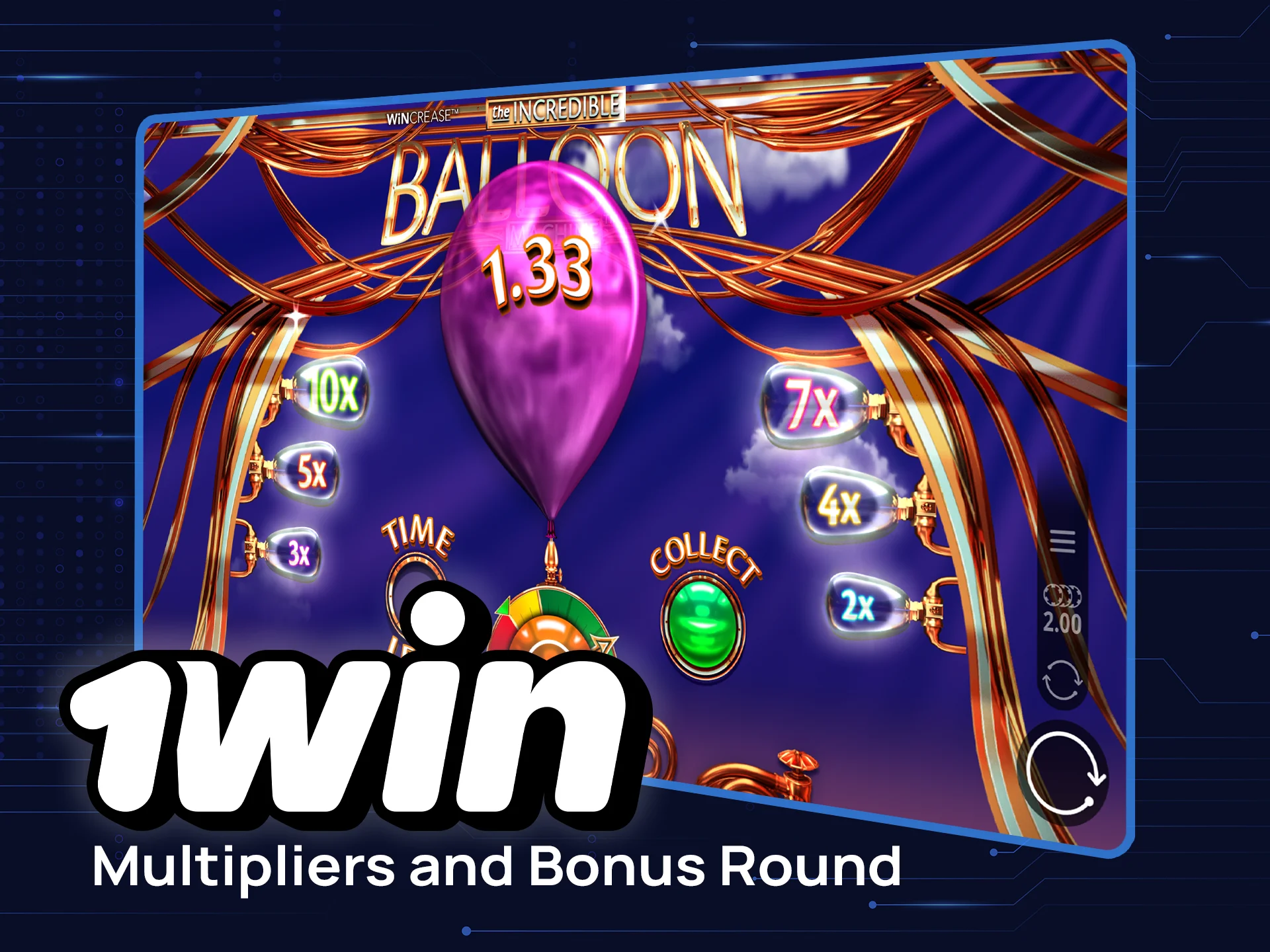 Unlock random multipliers and bonus rounds in The Incredible Balloon Machine on 1win.
