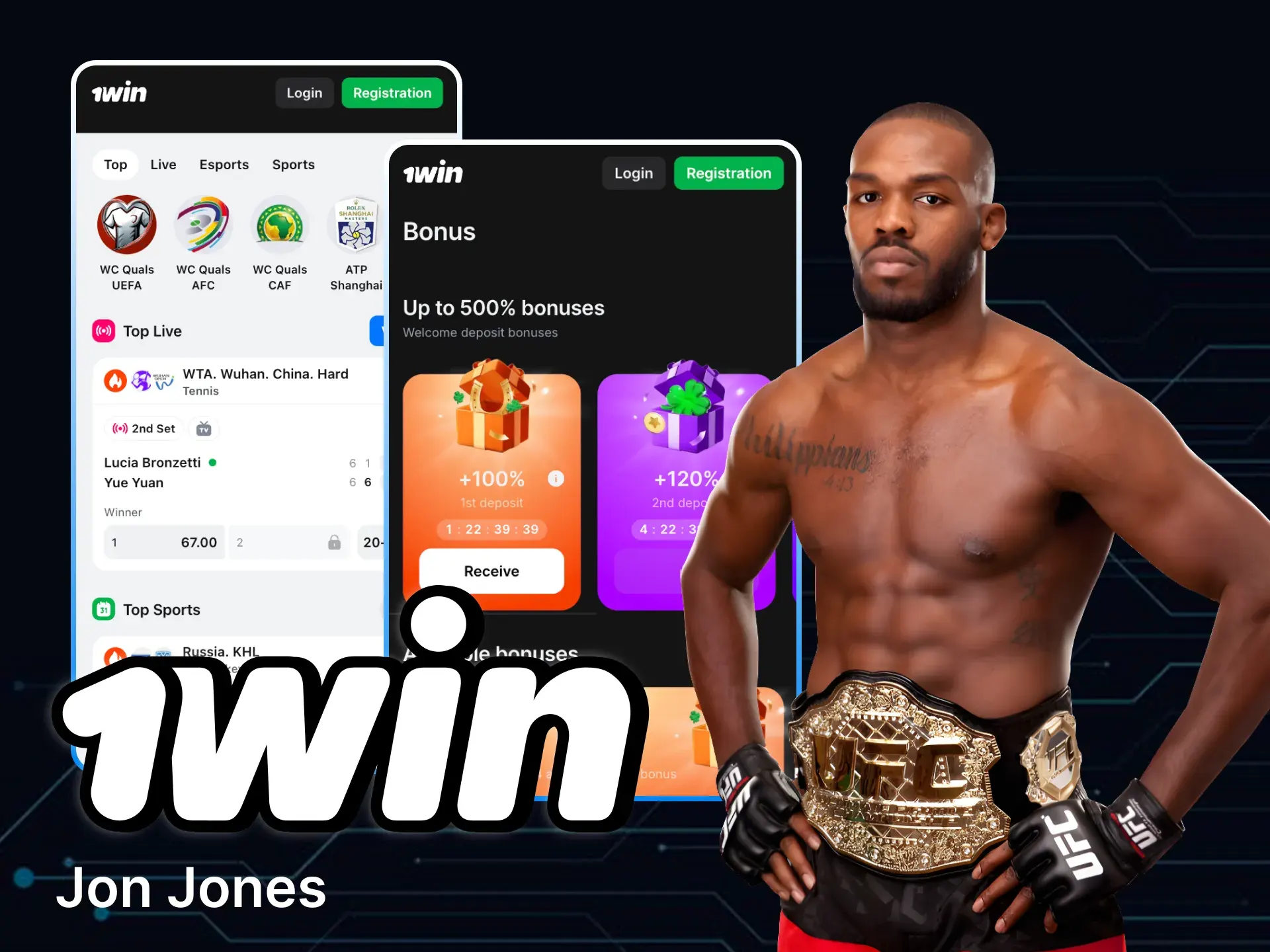 Jon Jones, ambassador for 1win
